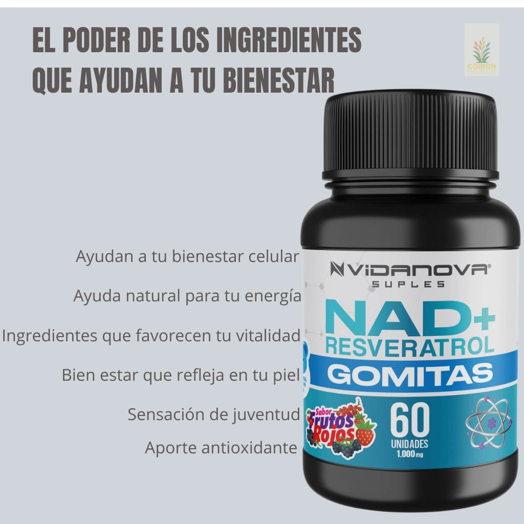 60 GOMITAS NAD+RESVERATROL 1000mg