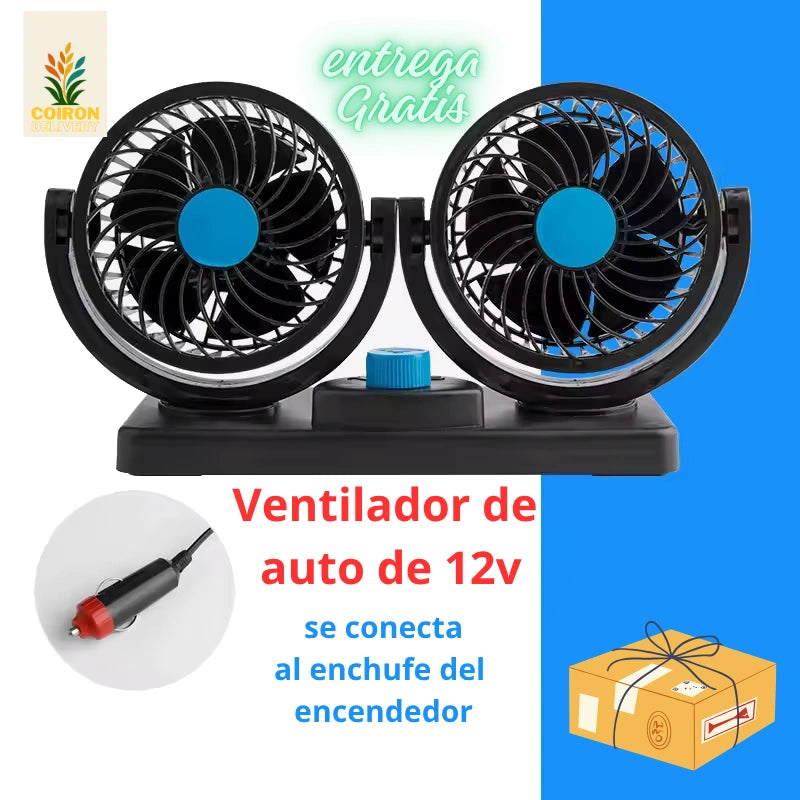 Ventilador Doble de Auto 360° 12v