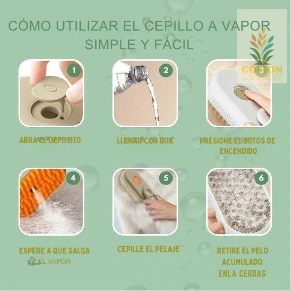 Cepillo de vapor 3 en 1 para Mascotas