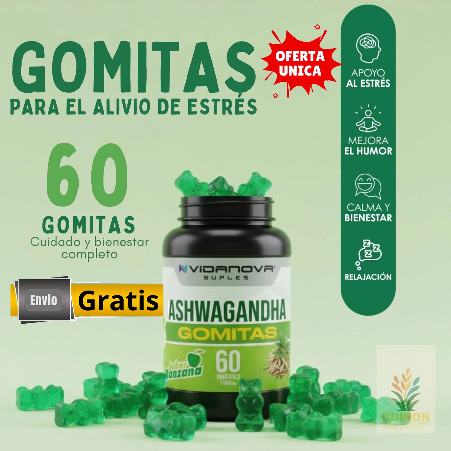 60 GOMITAS ASHWAGANDHA 1000mg