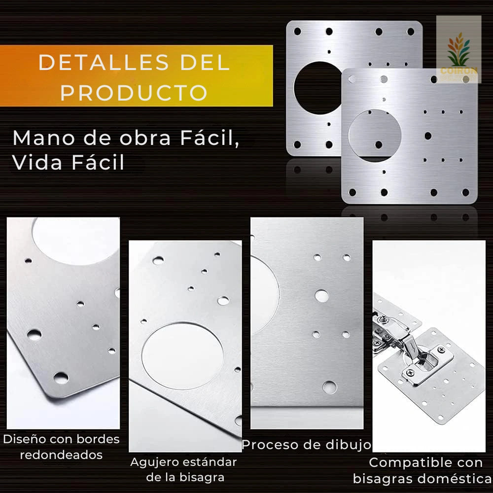 KIT de 6 placas para Reparación Bisagras