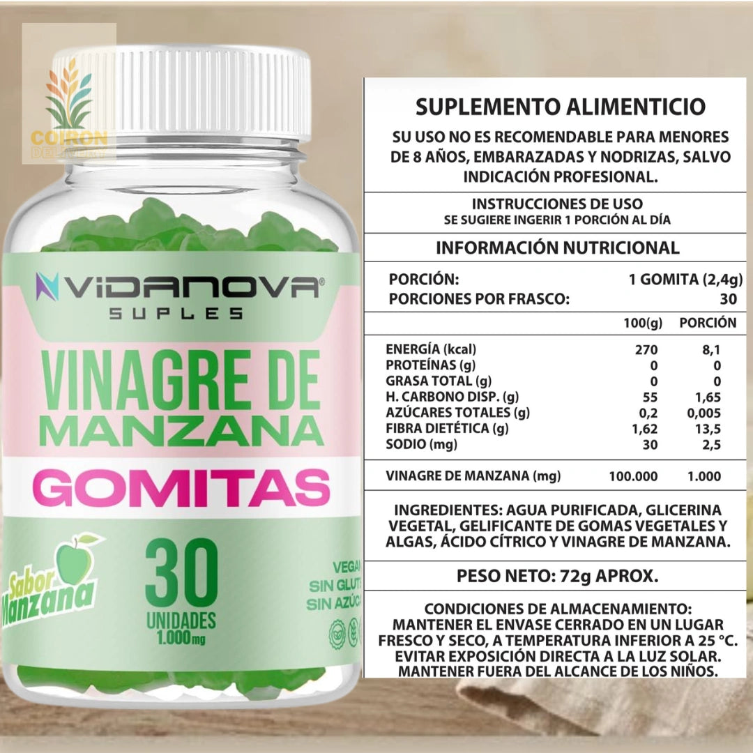 GOMITAS VINAGRE DE MANZANA 1000MG