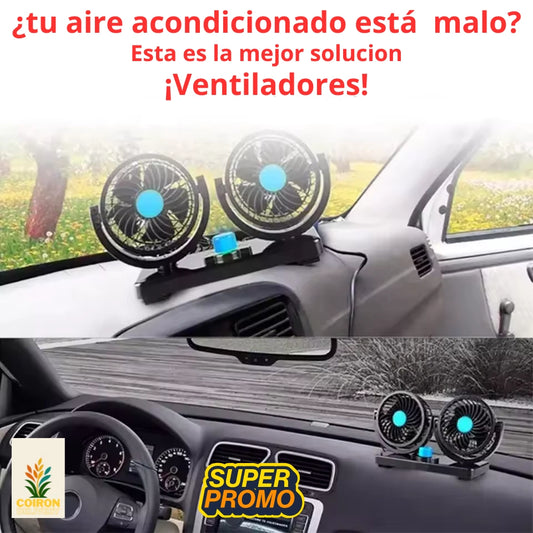 Ventilador Doble de Auto 360° 12v
